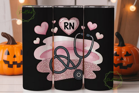 Nurse Stethoscope 20oz Tumbler Wrap Sublimation PixelChick 