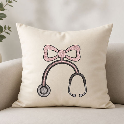 Nurse Stethoscope Bow Machine Embroidery Design – Cute Medical Stethoscope Embroidery File, Nurse Doctor Healthcare Design Embroidery/Applique DESIGNS PatternFeed8 