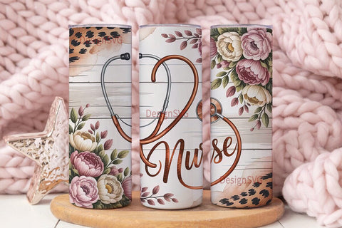Nurse Stethoscope Heart 20oz Tumbler Sublimation DesignSVG 