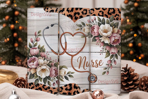 Nurse Stethoscope Heart 20oz Tumbler Sublimation DesignSVG 