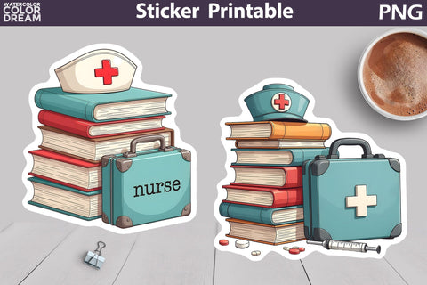 Nurse Sticker | Christmas Nurse Sticker Sublimation WatercolorColorDream 