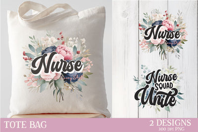 Nurse Sublimation Design | Nurse Tote Bag Sublimation PNG Sublimation Petunia Digital Design 