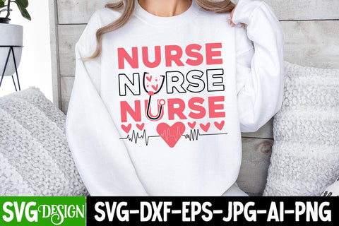 Nurse SVG Design , Nurse Valentine's Day SVG Design, Happy Valentine’s Day Design,Valentine's Day SVG Design,Valentine Shirt Design,Valentine's Day Quotes SVG BlackCatsMedia 