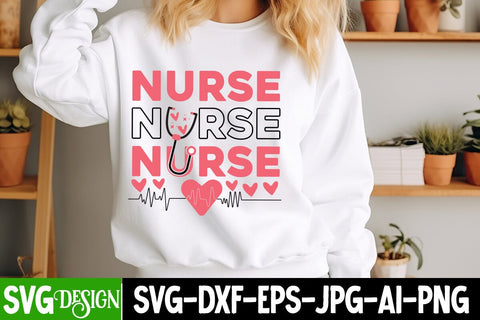 Nurse SVG Design , Nurse Valentine's Day SVG Design, Happy Valentine’s Day Design,Valentine's Day SVG Design,Valentine Shirt Design,Valentine's Day Quotes SVG BlackCatsMedia 