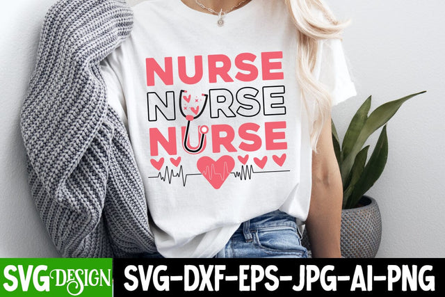 Nurse SVG Design , Nurse Valentine's Day SVG Design, Happy Valentine’s Day Design,Valentine's Day SVG Design,Valentine Shirt Design,Valentine's Day Quotes SVG BlackCatsMedia 