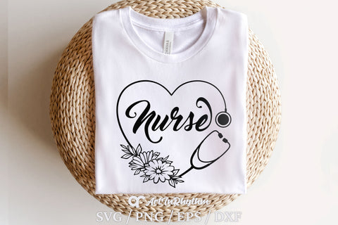 Nurse Svg, Nurse Life Svg, Nurse Svg File, Nurse Stethoscope Svg, Floral Heart Stethoscope Svg SVG Artinrhythm shop 