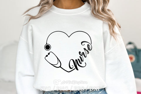 Nurse Svg, Nurse Life Svg, Nurse Svg File, Nurse Stethoscope Svg, Floral Heart Stethoscope Svg SVG Artinrhythm shop 