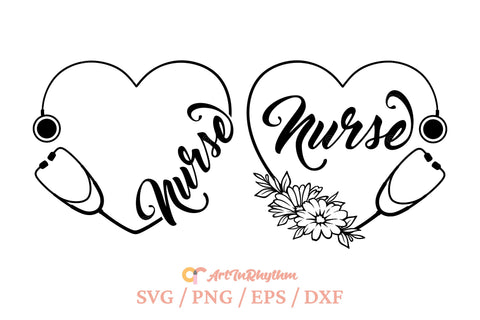 Nurse Svg, Nurse Life Svg, Nurse Svg File, Nurse Stethoscope Svg, Floral Heart Stethoscope Svg SVG Artinrhythm shop 