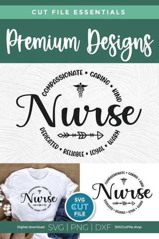 Nurse svg with round circle for men or women SVG SVG Cut File 