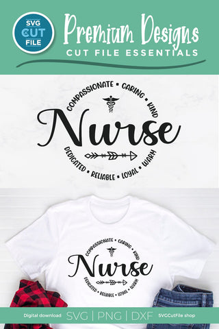 Nurse svg with round circle for men or women SVG SVG Cut File 