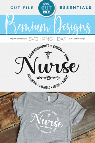 Nurse svg with round circle for men or women SVG SVG Cut File 