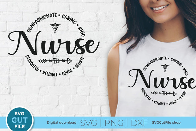 Nurse svg with round circle for men or women SVG SVG Cut File 