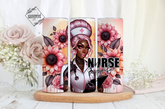 Nurse Tumbler Wrap 20 oz Skinny Tumbler Nursing Sublimation Design Digital Download Instant Tumbler PNG Sublimation sassyprint 