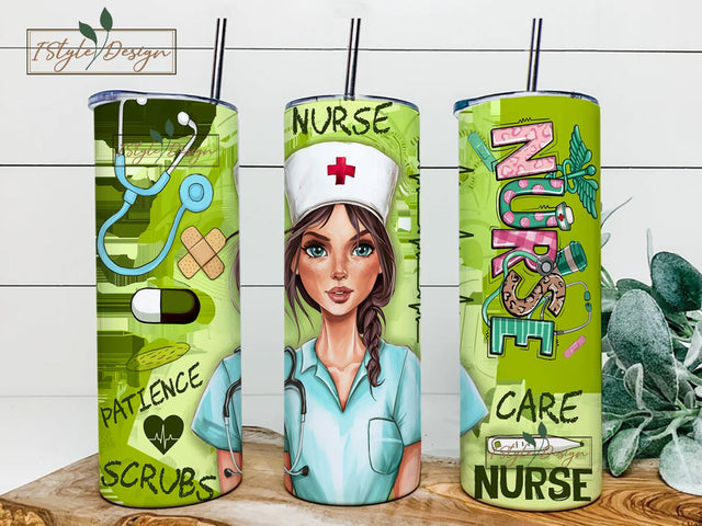 Nurse Tumbler Wrap, 20oz Skinny Tumbler PNG, Seamless Sublimation Nursing Design, Nurse Life Tumbler, Nurse PNG Design, Tumbler Template Sublimation iStyleDesign 