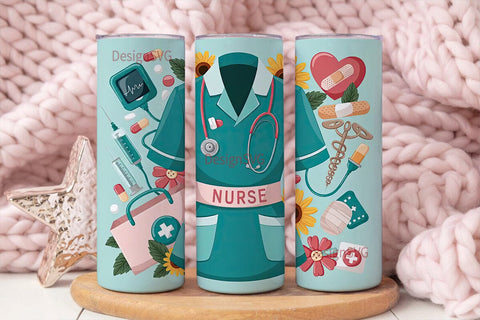 Nurse Tumbler Wrap 20oz Sublimation DesignSVG 