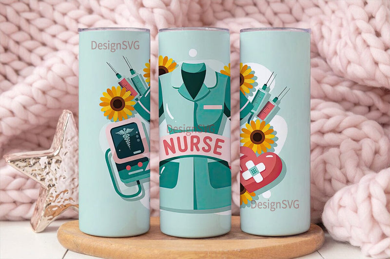 Nurse Tumbler Wrap 20oz Sublimation DesignSVG 