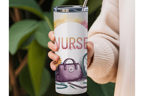 Nurse Tumbler Wrap 20oz Sublimation DesignSVG 