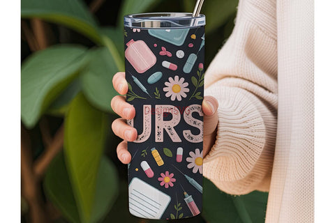 Nurse Tumbler Wrap 20oz Sublimation DesignSVG 