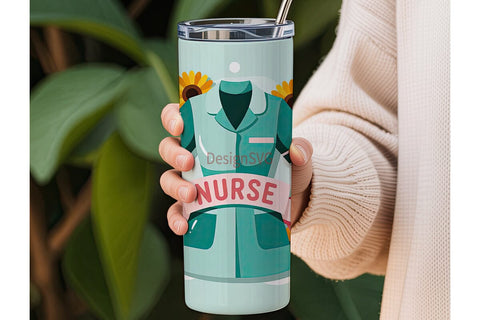 Nurse Tumbler Wrap 20oz Sublimation DesignSVG 