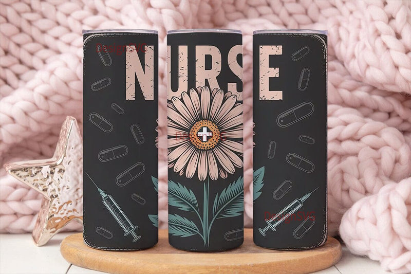 Nurse Tumbler Wrap 20oz Sublimation DesignSVG 