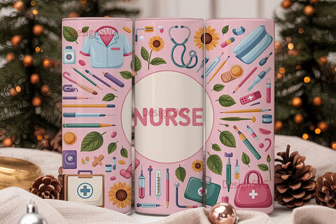 Nurse Tumbler Wrap 20oz Sublimation DesignSVG 