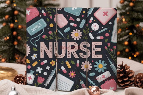 Nurse Tumbler Wrap 20oz Sublimation DesignSVG 