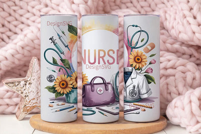Nurse Tumbler Wrap 20oz Sublimation DesignSVG 