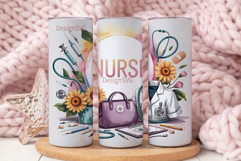 Nurse Tumbler Wrap 20oz Sublimation DesignSVG 