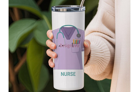 Nurse Tumbler Wrap 20oz Sublimation DesignSVG 