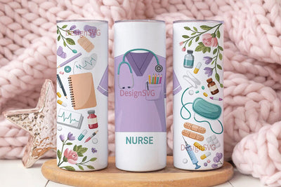 Nurse Tumbler Wrap 20oz Sublimation DesignSVG 