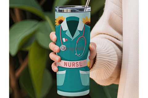 Nurse Tumbler Wrap 20oz Sublimation DesignSVG 