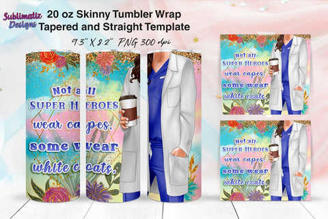 Nurse Tumbler Wrap Design Blue | Nurse's Day Tumbler Wrap Sublimation Design Sublimation Sublimatiz Designs 