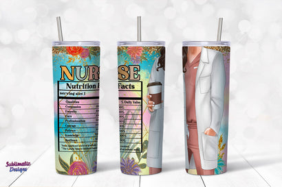 Nurse Tumbler Wrap Design Nutrition Facts | Nurse's Day Tumbler Wrap Sublimation Design Sublimation Sublimatiz Designs 
