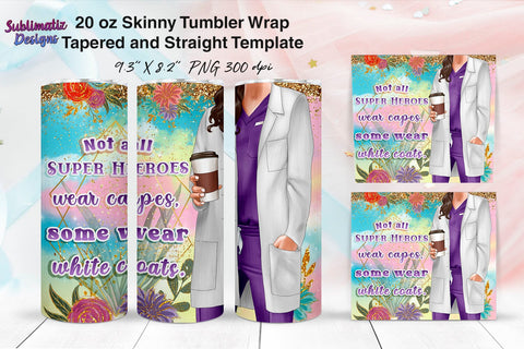Nurse Tumbler Wrap Design Purple | Nurse's Day Tumbler Wrap Sublimation Design Sublimation Sublimatiz Designs 