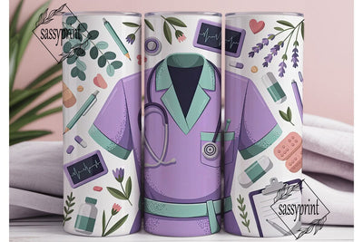 Nurse Tumbler Wrap Design Sublimation sassyprint 