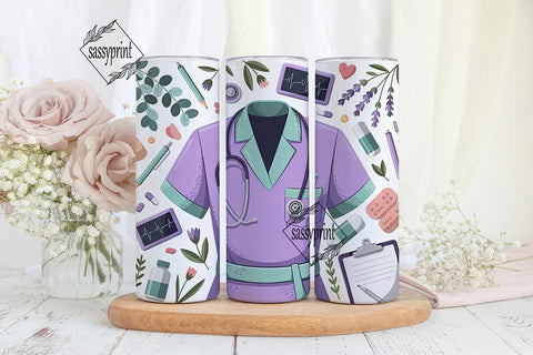 Nurse Tumbler Wrap Design Sublimation sassyprint 