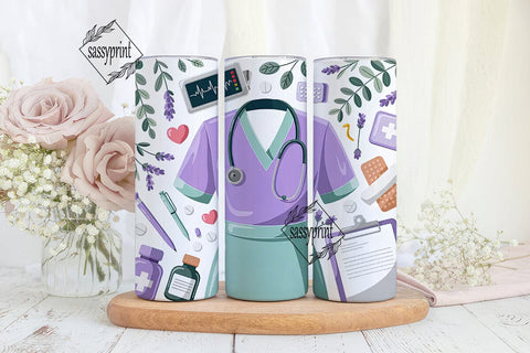 Nurse Tumbler Wrap Design Sublimation sassyprint 