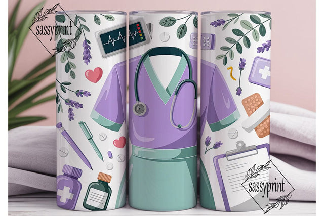 Nurse Tumbler Wrap Design Sublimation sassyprint 