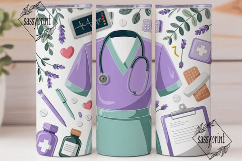 Nurse Tumbler Wrap Design Sublimation sassyprint 
