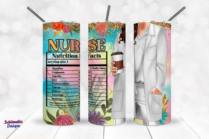 Nurse Tumbler Wrap Nutrition Facts Design | Nurse's Day Tumbler Wrap Sublimation Design Sublimation Sublimatiz Designs 