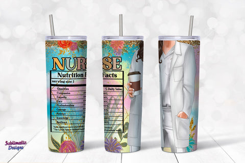 Nurse Tumbler Wrap Nutrition Facts Design | Nurse's Day Tumbler Wrap Sublimation Design Sublimation Sublimatiz Designs 