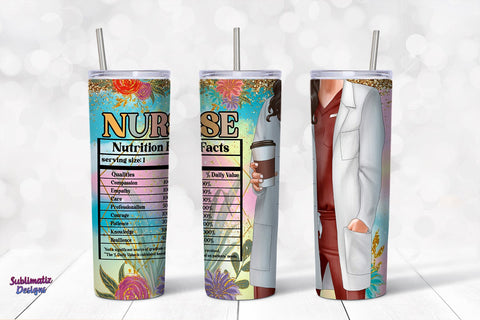 Nurse Tumbler Wrap Nutrition Facts Red | Nurse's Day Tumbler Wrap Sublimation Design Sublimation Sublimatiz Designs 