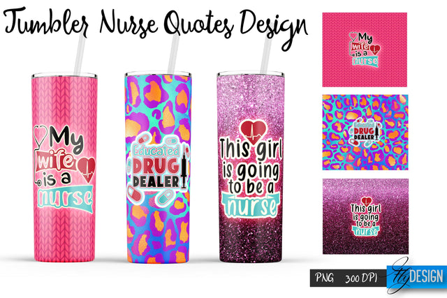 Nurse Tumblers Wrap 20 oz | PNG File | 300 DPI Sublimation Fly Design 