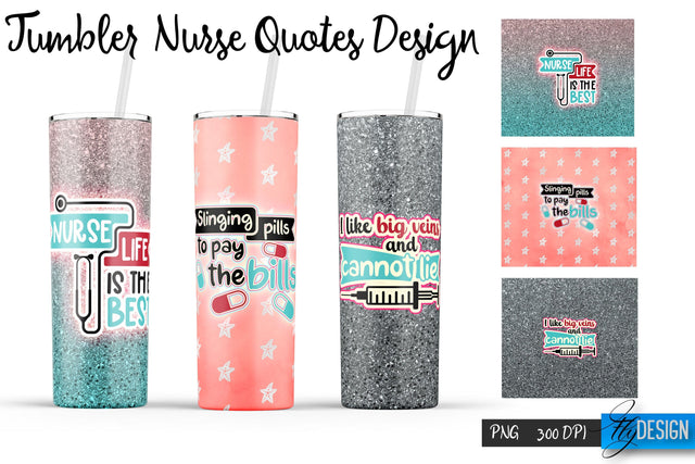 Nurse Tumblers Wrap 20 oz | PNG File | 300 DPI Sublimation Fly Design 