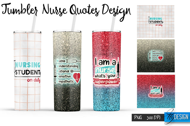 Nurse Tumblers Wrap 20 oz | PNG File | 300 DPI Sublimation Fly Design 