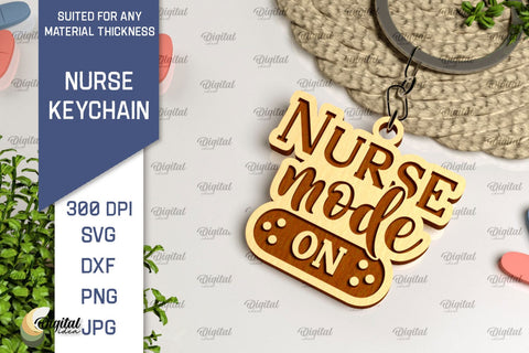 Nurse Wooden Keychains Laser Cut Bundle. Nurse Keychains SVG SVG Evgenyia Guschina 