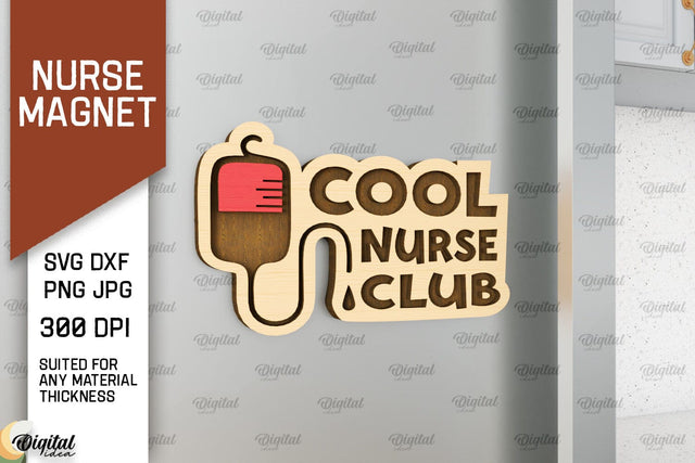 Nurse Wooden Magnet Laser Cut. Fridge Magnet SVG SVG Evgenyia Guschina 