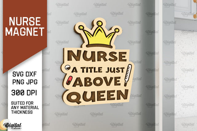 Nurse Wooden Magnet Laser Cut. Fridge Magnet SVG SVG Evgenyia Guschina 