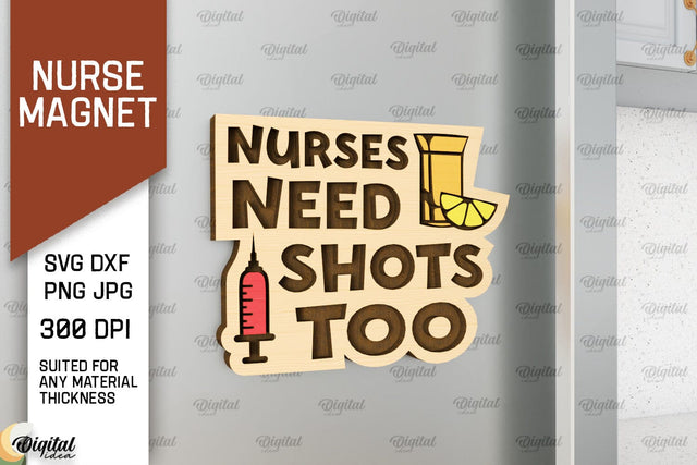 Nurse Wooden Magnet Laser Cut. Fridge Magnet SVG SVG Evgenyia Guschina 