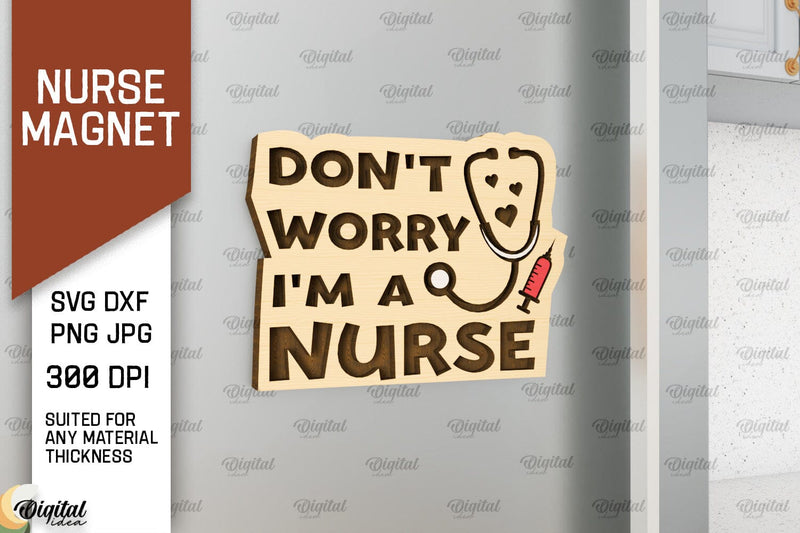 Nurse Wooden Magnet Laser Cut. Fridge Magnet SVG SVG Evgenyia Guschina 